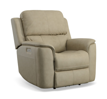Henry Leather Power Recliner - Beige