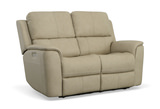 Henry Leather Power Loveseat - Beige  thumbnail 1