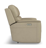 Henry Leather Power Reclining Loveseat With Console - Beige  thumbnail 2