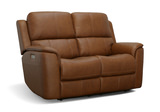 Henry Leather Power Loveseat - Caramel thumbnail 2
