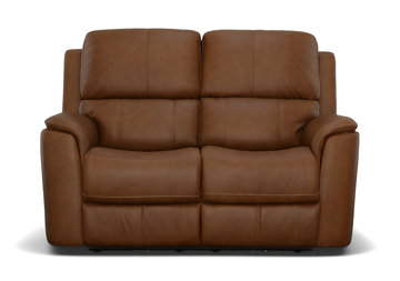 Henry Leather Power Loveseat - Caramel