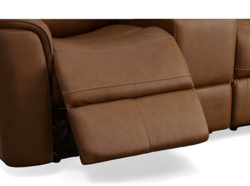 Henry Leather Power Reclining Loveseat With Console - Caramel