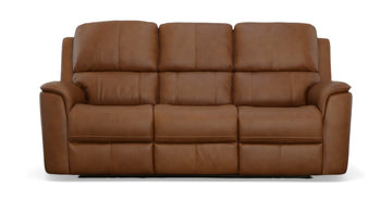 Henry Leather Power Reclining Sofa - Caramel