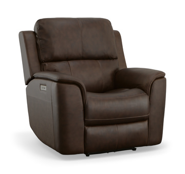 Henry Leather Power Recliner - Burnt Umber