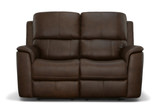 Henry Leather Power Loveseat - Burnt Umber thumbnail 1