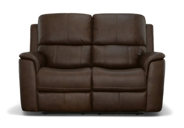 Henry Leather Power Loveseat - Burnt Umber