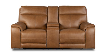 Zurich Leather Loveseat - Honey