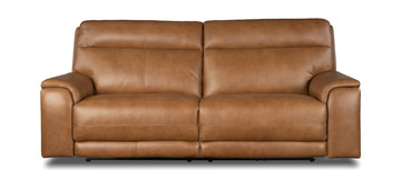 Zurich Leather Power Sofa - Honey