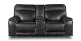 Zurich Leather Loveseat - Smokey Grey thumbnail 1