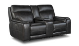 Zurich Leather Loveseat - Smokey Grey thumbnail 2
