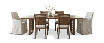 Shaker Lakes Pedestal Table With 4 Side Chairs And 2 Host Chairs
