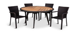 Napa/Cooper 5 Piece Patio Dining Set - 60″ Round Table thumbnail 1