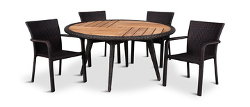 Napa/Cooper 5 Piece Patio Dining Set - 60″ Round Table