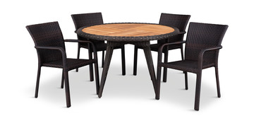 Napa/Copper 5 Piece Patio Dining Set - 48″ Round 