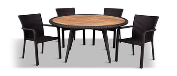 Napa/Cooper 5 Piece Patio Dining Set - 60″ Round Table