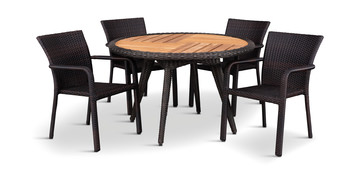 Napa/Copper 5 Piece Patio Dining Set - 48″ Round
