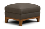 Calen Leather Ottoman - Trinity Slate Brown thumbnail 1