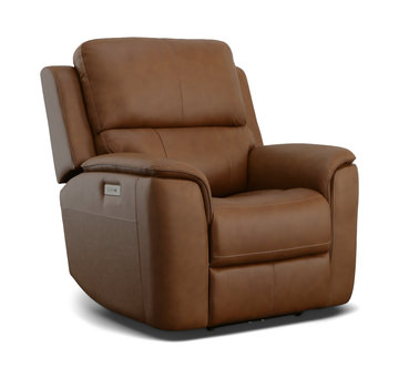 Henry Leather Power Recliner - Caramel