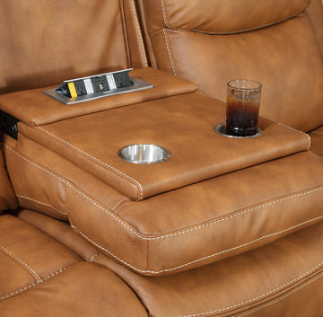 Sawyer Reclining Loveseat With Console - Copper