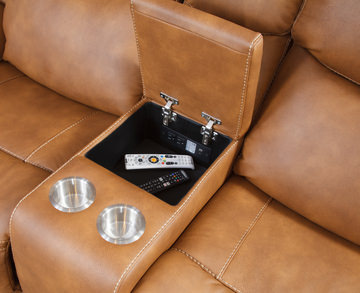 Sawyer Reclining Loveseat With Console - Copper