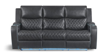 Jewels Power Reclining Sofa - Charcoal