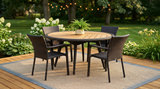 Napa/Cooper 5 Piece Patio Dining Set - 60″ Round Table thumbnail 4