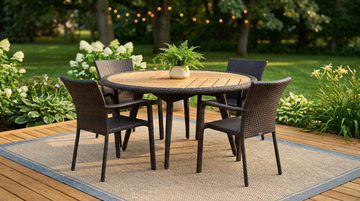 Napa/Cooper 5 Piece Patio Dining Set - 60″ Round Table
