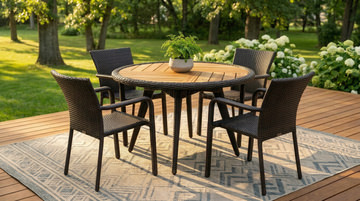 Napa/Copper 5 Piece Patio Dining Set - 48″ Round 
