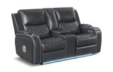 Jewels Power Reclining Loveseat With Console - Charcoal thumbnail 2