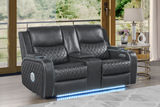 Jewels Power Reclining Loveseat With Console - Charcoal thumbnail 10