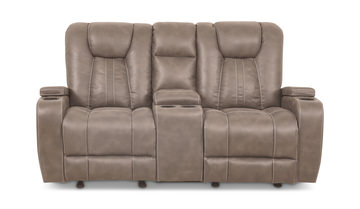 Harmony Reclining Loveseat With Console - Sand