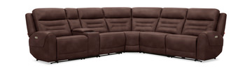 Rhonda 6 Piece Leather Power Reclining Sectional