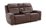 Rhonda Leather Power Reclining Loveseat With Console thumbnail 2