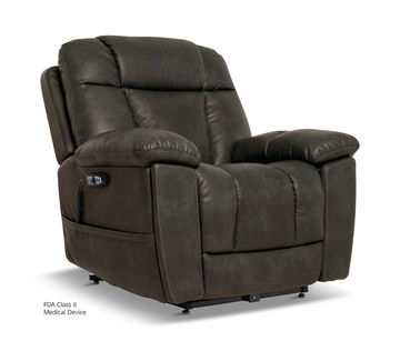 Eddie Leather Immersive Sound Power Lift Chair  - Smoke