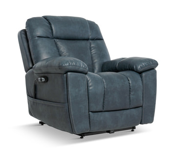 Eddie Leather Immersive Sound Power Lift Chair - Slate