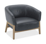 York Leather Accent Chair - Jet Black thumbnail 1