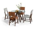 Marilyn Dining Table With 2 Grey Chairs And 2 Rust Chairs thumbnail 1