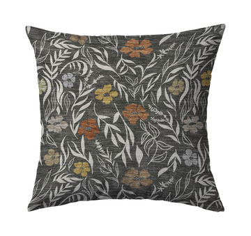 Se4 Flora Washable 18″ Pillow - Graphite