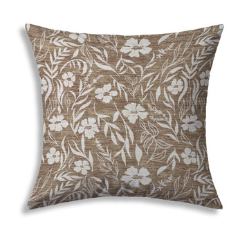 Se4 Flora Washable 18″ Pillow - Mocha