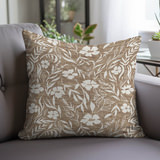 Se4 Flora Washable 18″ Pillow - Mocha thumbnail 2