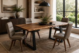 Brookedge Dining Table With 4 Leather Grey Chairs thumbnail 2