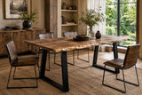 Brookedge Dining Table With 4 Grey Leather Chairs thumbnail 2