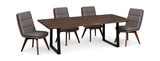 Brookedge Dining Table With 4 Leather Grey Chairs thumbnail 1