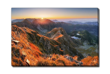Sunrise Over Mountain Ridge Canvas Art