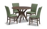 Gilda Round Dining Table With 4 Avocado Chairs thumbnail 1