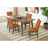 Gilda Dining Table With 4 Orange Chairs thumbnail 2