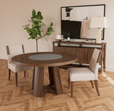Amelia Round Dining Table And 4 Upholstered Chairs thumbnail 2