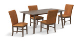 Gilda Dining Table With 4 Orange Chairs thumbnail 1