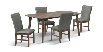 Gilda Dining Table With 4 Grey Chairs