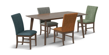 Gilda Dining Table With Multiple Colored Chairs